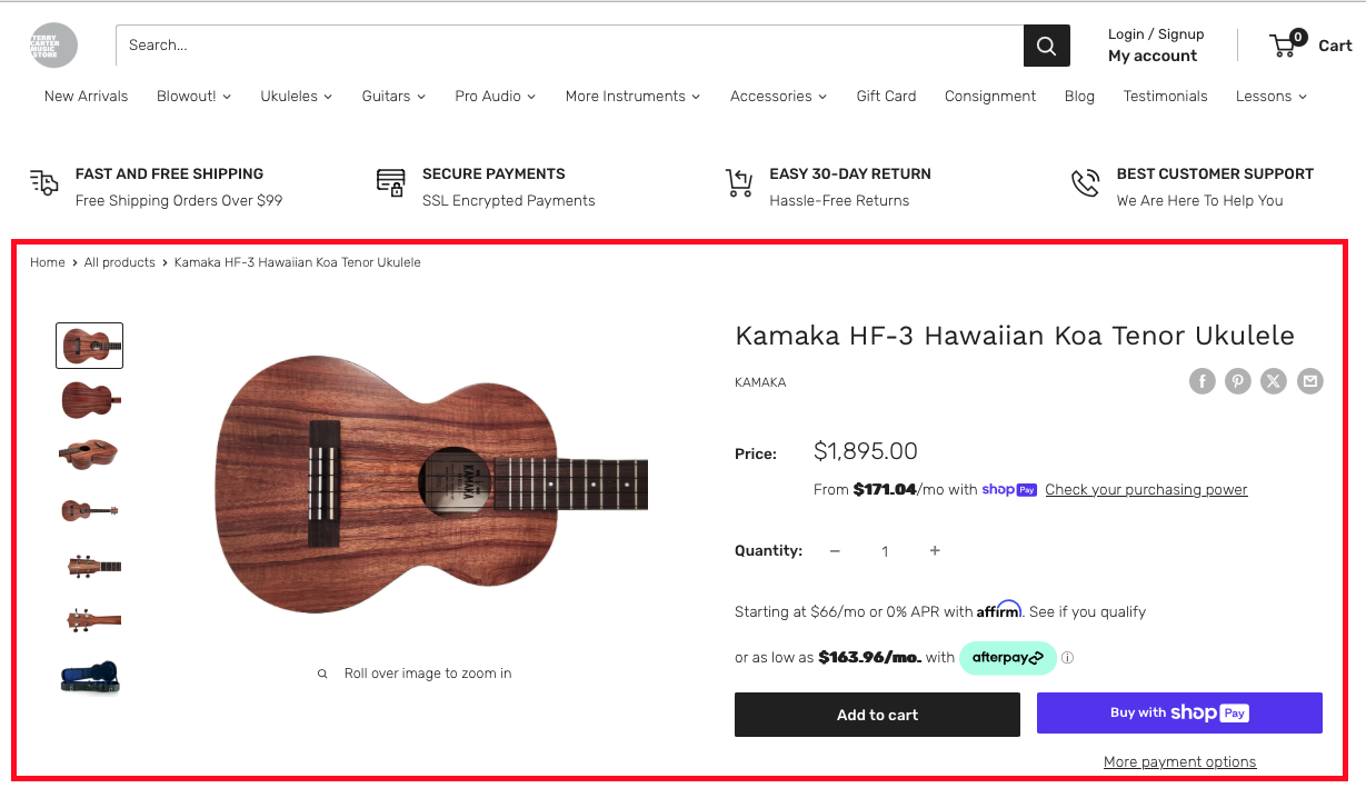 Kamaka HF-3 Tenor Ukulele